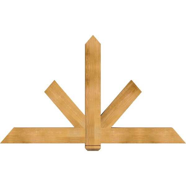 Ekena Millwork Kennewick Rough Sawn Timber Gable Bracket, Western Red Cedar, 72"W x 42"H x 4"D x 6"F, 14/12 Pitch GBW072X42X0406KEN00RWR - main